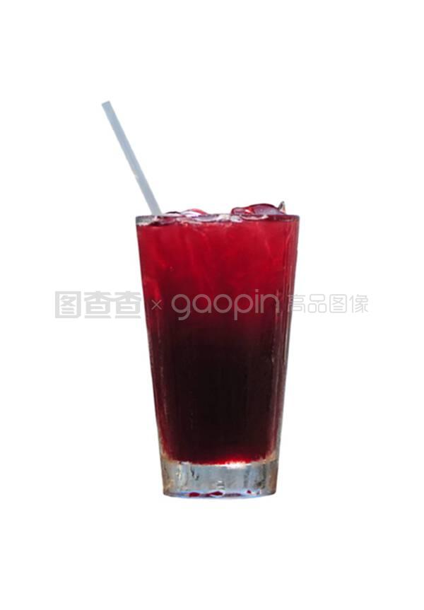 红色酒精饮料或蔓越莓汁